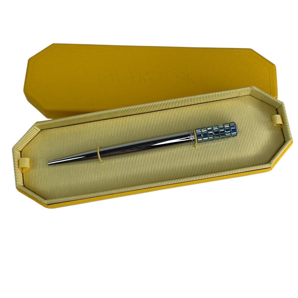 Swarovski Lucent Ballpoint pen Light blue, Chrome plated